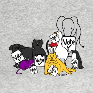 Animals with Vote Signs T-Shirt